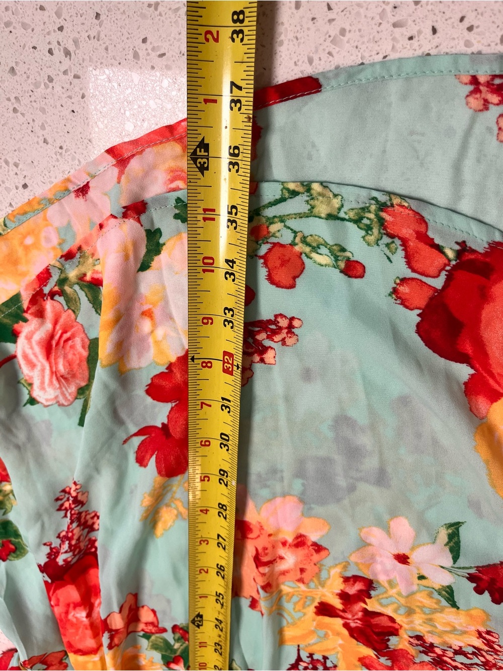 fig and flower Mint Green Floral Patchwork Button-Front Tunic - Picture 8 of 9